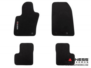 FIAT 500X Floor Mats - Premium Carpet - MADNESS - Front + Rear Set - w/ MADNESS Logo